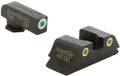 AmeriGlo GL431 Classic Tritium Sight Set for Glock  Green Tritium White Outline Front Sight-Yellow Tritium White Outline