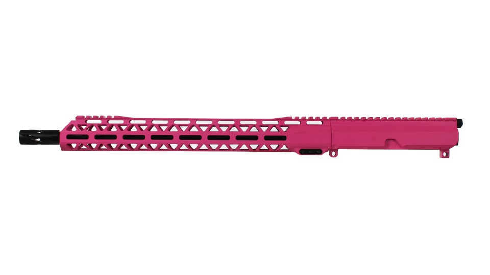 .22 Long Rifle Prison Pink Cerakote Side Charging Complete Upper Assembly, 16" Black Nitride Heavy Barrel, 1:16 Twist, 15" M-LOK Rail