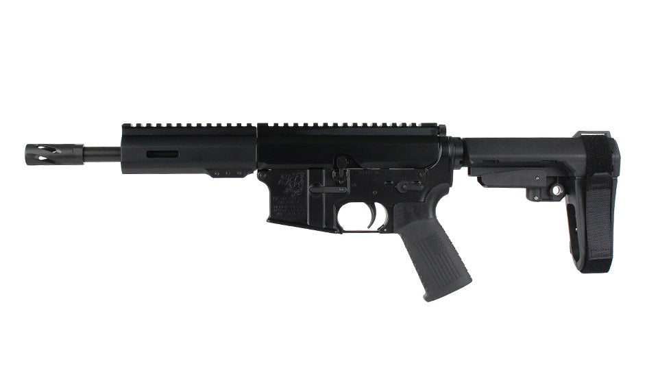 .22 Long Rifle Side Charging Complete Pistol, 7.5" Parkerized Heavy Barrel, 1:16 Twist, 5.3" M-LOK Rail, Brace