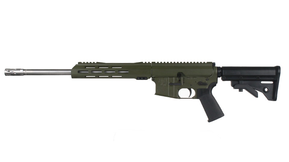 BC-15 .223 Wylde Olive Drab Green Cerakote Side Charging Complete Rifle, 16" Stainless Heavy Barrel, 1:8 Twist, Carbine Length Gas System, 12" M-LOK Rail