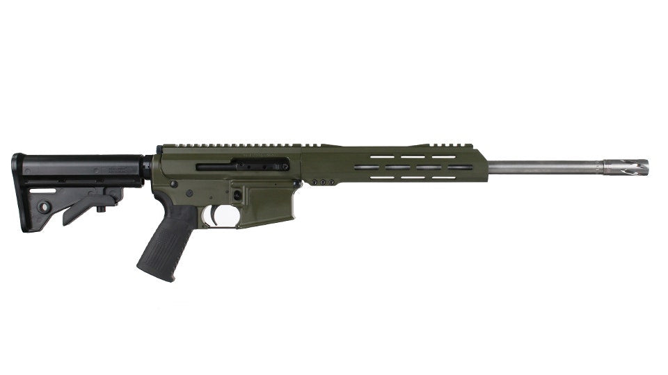 BC-15 .223 Wylde Olive Drab Green Cerakote Side Charging Complete Rifle, 16" Stainless Heavy Barrel, 1:8 Twist, Carbine Length Gas System, 12" M-LOK Rail