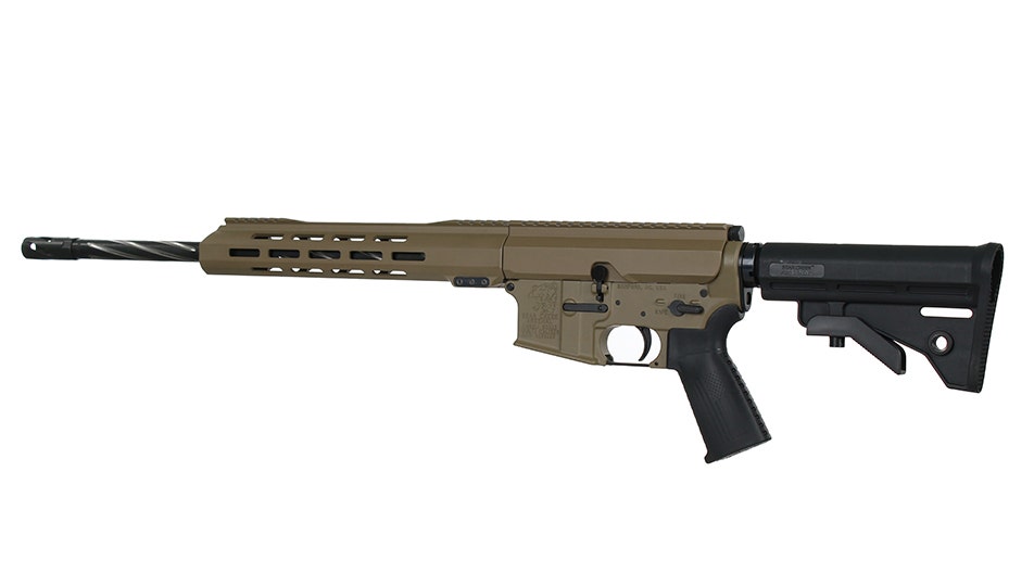 .223 Wylde, 18" Black Nitride Bear Claw Fluted Heavy Barrel, 1:8 Twist, Mid-Length Gas System, 15" MLOK Split Rail|Side Charging Complete Rifle