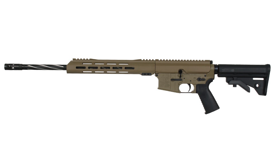 .223 Wylde, 18" Black Nitride Bear Claw Fluted Heavy Barrel, 1:8 Twist, Mid-Length Gas System, 15" MLOK Split Rail|Side Charging Complete Rifle