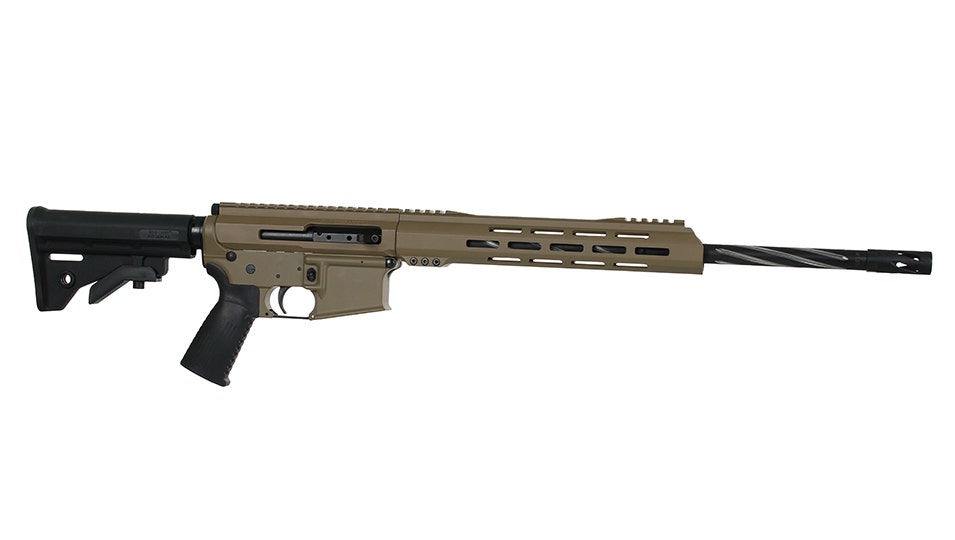 .223 Wylde, 18" Black Nitride Bear Claw Fluted Heavy Barrel, 1:8 Twist, Mid-Length Gas System, 15" MLOK Split Rail|Side Charging Complete Rifle