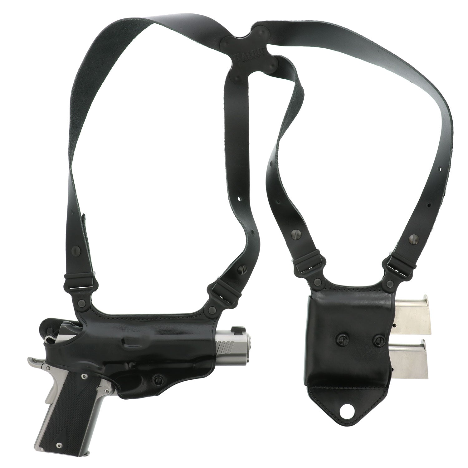 Galco MCII212B Miami Classic II Shoulder System Size Fits Chest Up To 56" Black Leather Harness Fits 1911 Fits 3.50" Bar