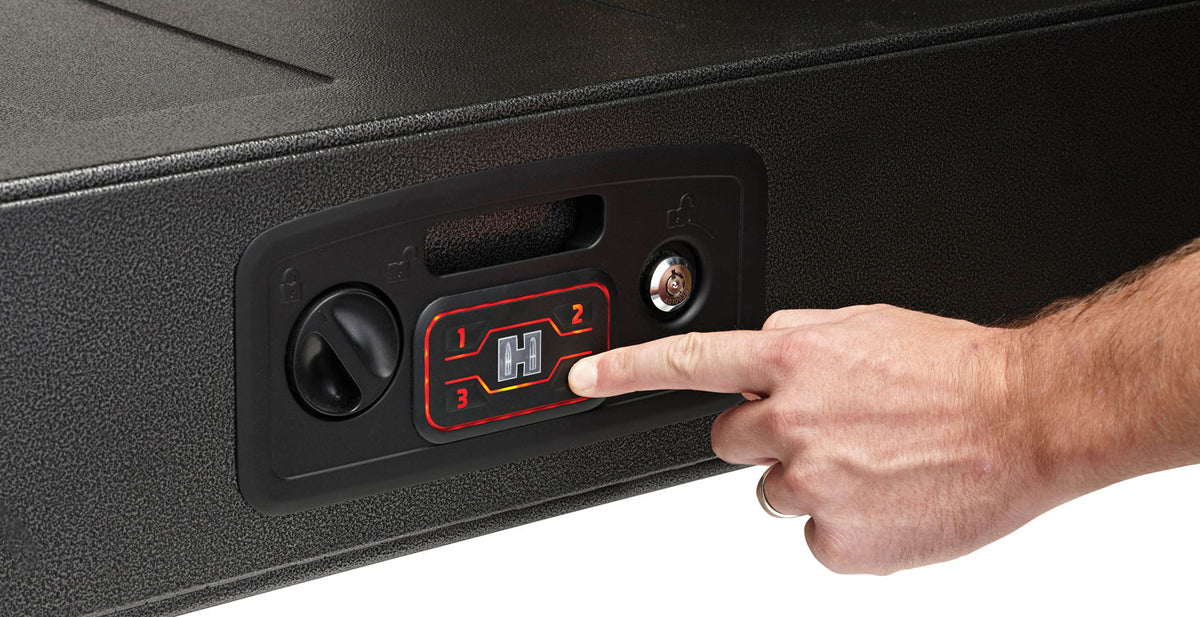 Hornady 98190 Rapid Safe AR Gunlocker RFID Access Code Key Entry Black Steel Holds 2 Rifles Holds 2 Long Guns 42" L x 15