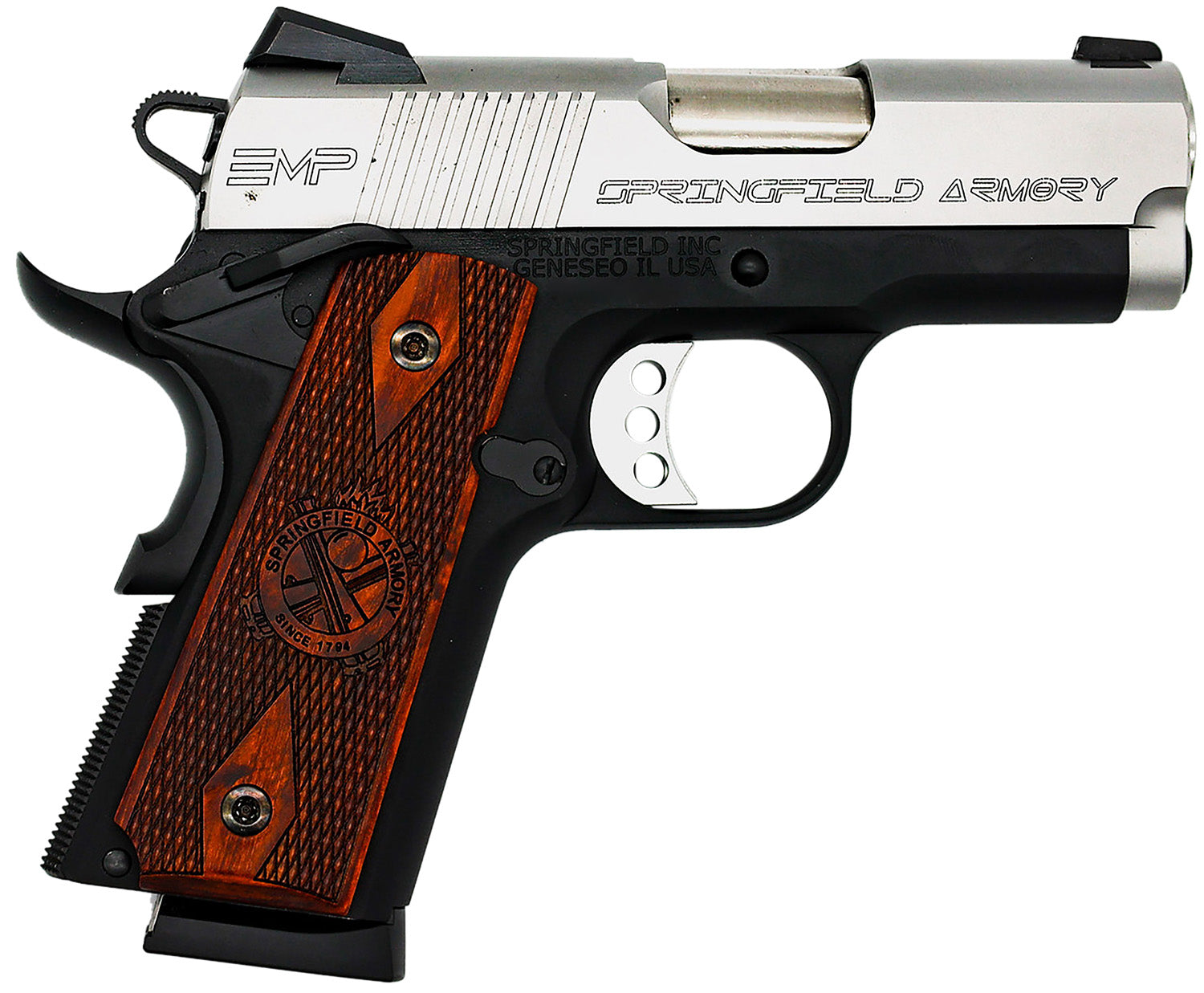 Springfield Armory PI9209LCA 1911 EMP *CA Compliant 9mm Luger 3" 9+1 Black Hardcoat Anodized Stainless Steel Slide Cross