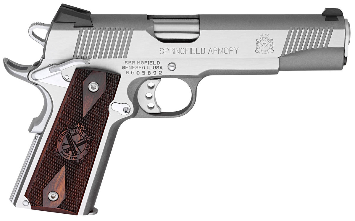 Springfield Armory PX9151LCA 1911 Loaded *CA Compliant 45 ACP 7+1 5" Stainless Match Grade Barrel, Serrated Slide & Fram