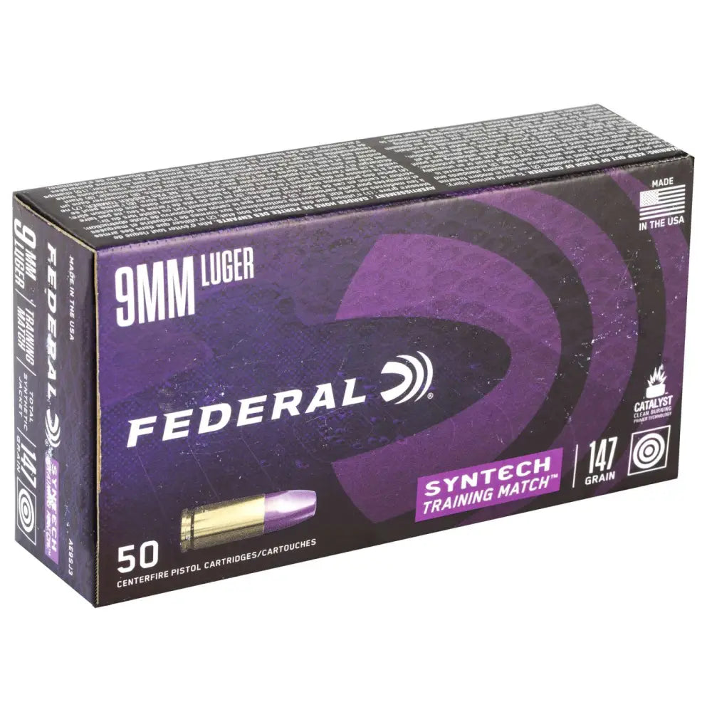 FEDERAL AE 9MM 147G SYNTEC MTCH TSJ 50RD BX 10/CASE