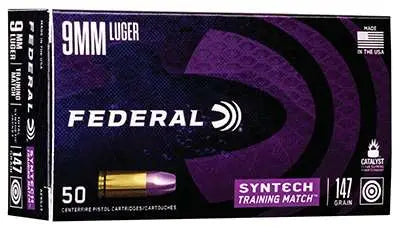 FEDERAL AE 9MM 147G SYNTEC MTCH TSJ 50RD BX 10/CASE