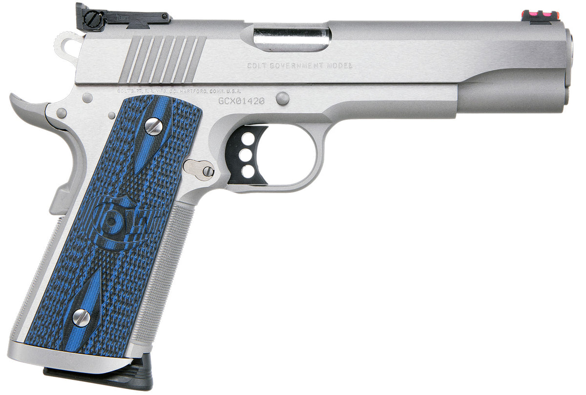 Colt Mfg O5072XE Gold Cup Trophy 9mm Luger 9+1 5" Steel Barrel,  Stainless Steel Serrated Slide & Frame w/Beavertail, Co