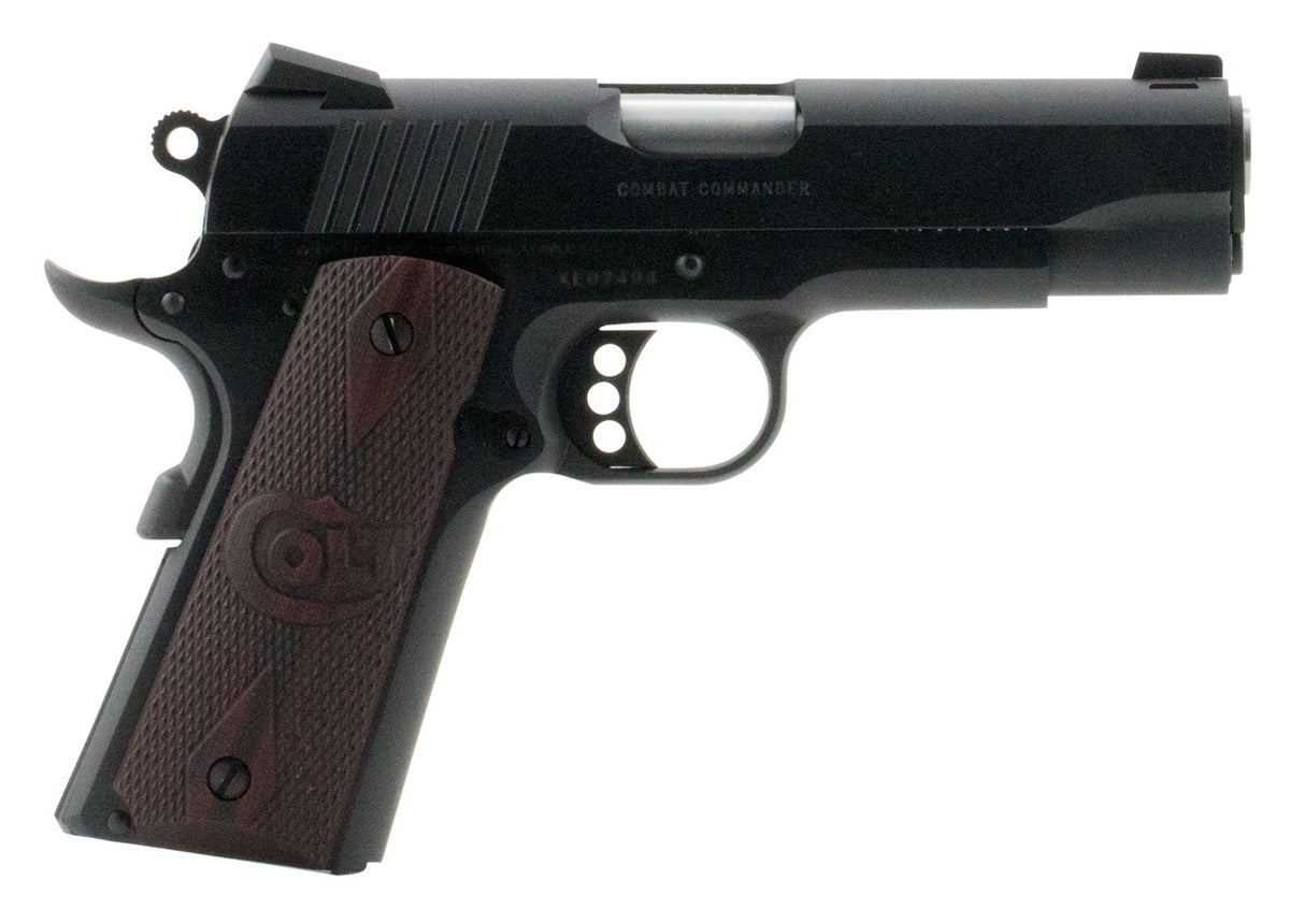 Colt Mfg O4940XE Commander Combat 45 ACP 8+1 4.25" Black Steel Barrel, Blued Serrated Slide & Carbon Steel Frame w/Beave