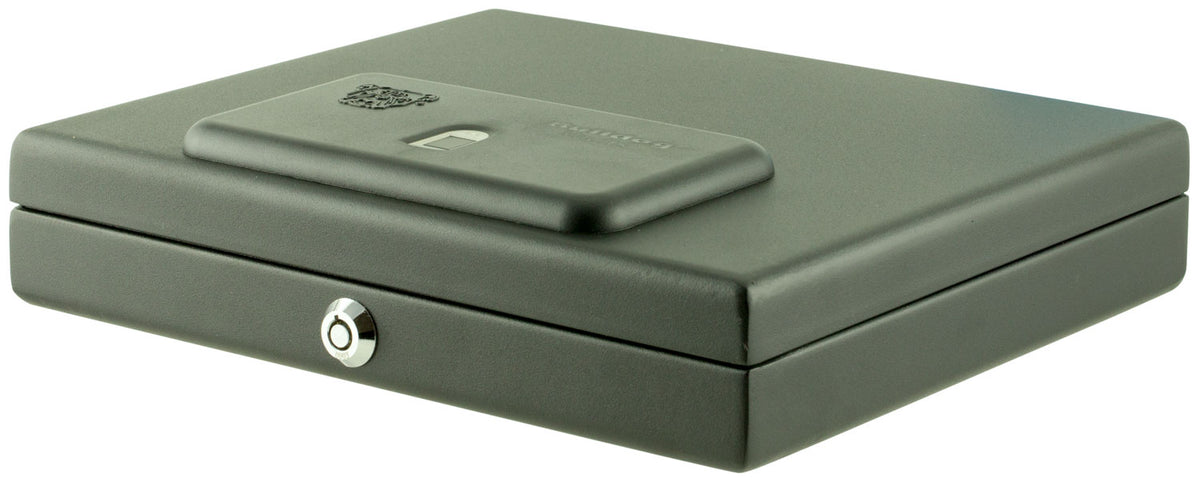 Bulldog BD4055B Magnum Top Load Vault Fingerprint ID Entry Black Powder Coat Steel Holds 1 Handgun 11.50" x 9.75" x 2.50