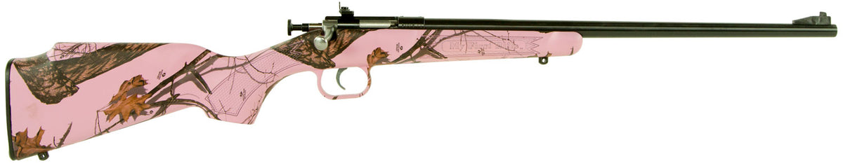 Crickett KSA2161 Youth  22 LR 1rd 16.12" Blued Single Shot Barrel, Blued Stainless Steel Receiver, Mossy Oak Pink Blaze 