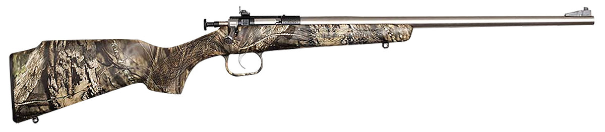 Crickett KSA2166 Youth  22 LR 1rd 16.12" Stainless Steel Barrel, Fixed Front/Adjustable Rear Peep Sights, Mossy Oak Brea