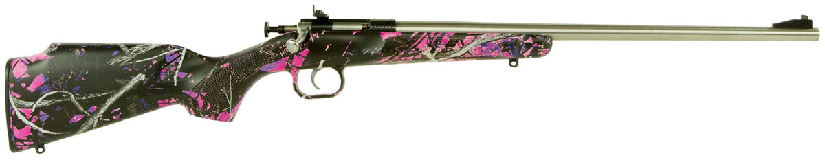 Crickett KSA2167 Youth  22 LR 1rd 16.12" Stainless Steel Barrel, Fixed Front/Adjustable Rear Peep Sights, Hydro Dipped M