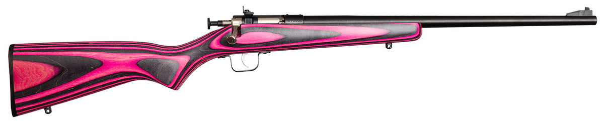Crickett KSA2225 Youth  22 LR 1rd 16.12" Blued Barrel & Receiver, Fixed Front/Adjustable Rear Peep Sights, Pink/Black La
