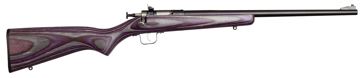 Crickett KSA2227 Youth  22 LR 1rd 16.12" Blued Barrel & Receiver, Fixed Front/Adjustable Rear Sights, Purple Laminate St