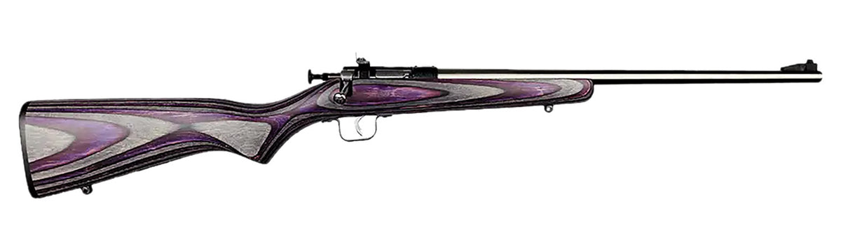 Crickett KSA2228 Youth  22 LR 1rd 16.12" Stainless Steel Barrel, Fixed Front/Adjustable Rear Peep Sights, Purple Laminat