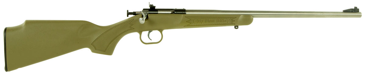Crickett KSA2243 My First Rifle  Youth 22 LR 1rd 16.13" Stainless Steel Barrel, Blued Drilled & Tapped Receiver, Desert 