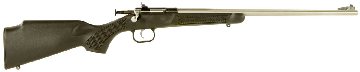 Crickett KSA2245 Youth  22 LR 1rd  16.12" Stainless Steel Barrel, Fixed Front/Adjustable Rear Peep Sights, Black Synthet