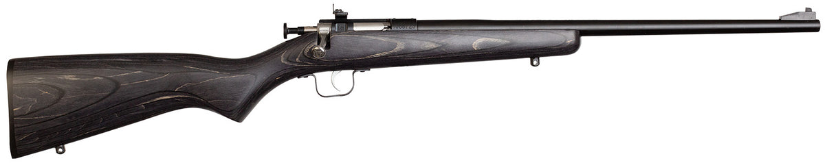 Crickett KSA2244 Youth  22 LR 1rd 16.12" Blued Barrel & Receiver, Fixed Front/Adjustable Rear Peep Sight, Black Laminate