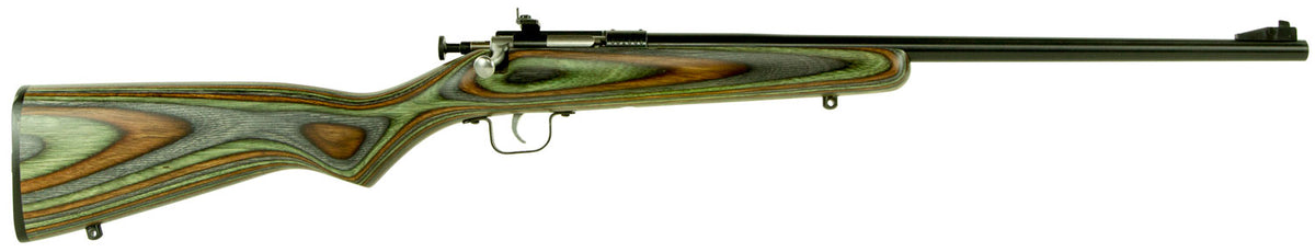 Crickett KSA2252 Youth  22 LR 1rd 16.12" Blued Barrel & Receiver, Fixed Front/Adjustable Rear Peep Sights, Camo Laminate