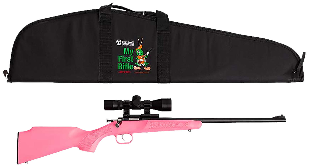 Crickett KSA2220BSC Youth Package Youth 22 LR 1rd 16.12" Blued Single Shot Barrel, Blued Stainless Steel Receiver, Pink 