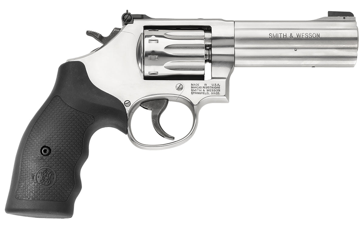Smith & Wesson 160584 Model 617  22 LR  Stainless Steel 4" Barrel & 10 Shot Cylinder, Satin Stainless Steel K-Frame, Bla