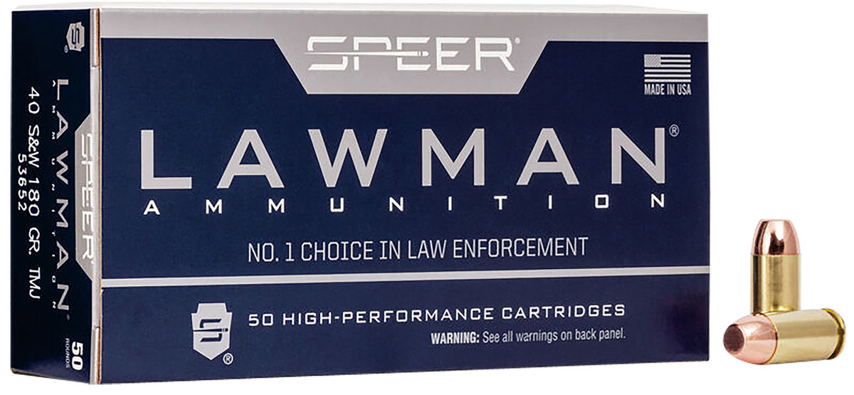Speer 53652 Lawman  40S&W 180gr Total Metal Jacket 50 Per Box/20 Case