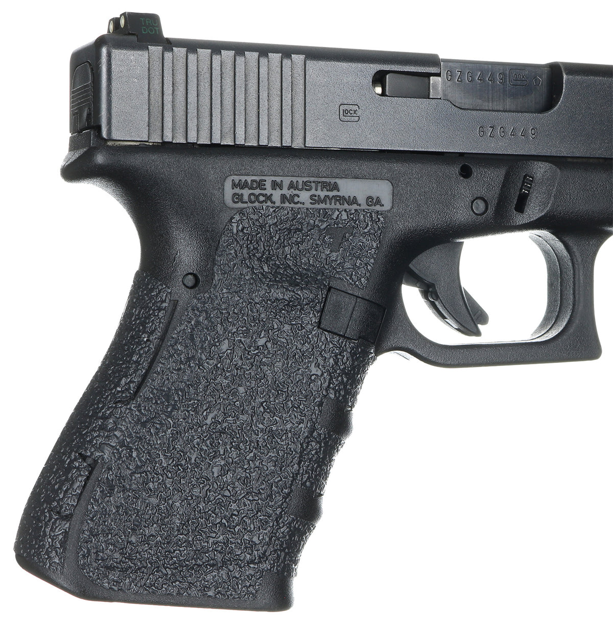 Talon Grips 104R Adhesive Grip  Compatible w/Glock Gen1-3 Glock 19/23/25/32/38, Black Textured Rubber