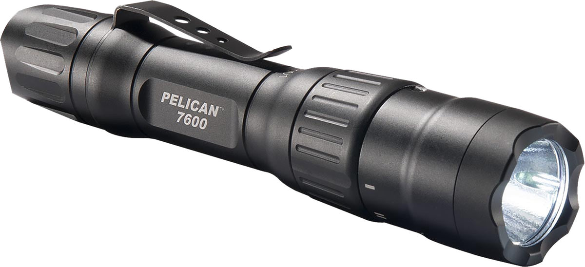 Pelican 7600 Tactical Flashlight  Black Anodized  37/479/944 Lumens White/Red/Green LED