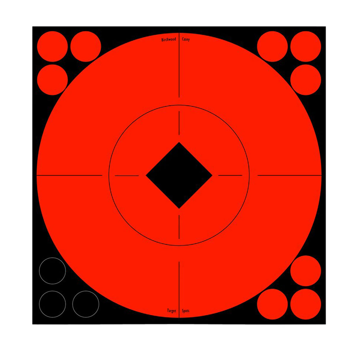Birchwood Casey 33916 Target Spots  Self-Adhesive Paper Black/Red 8" Bullseye 8 Pack