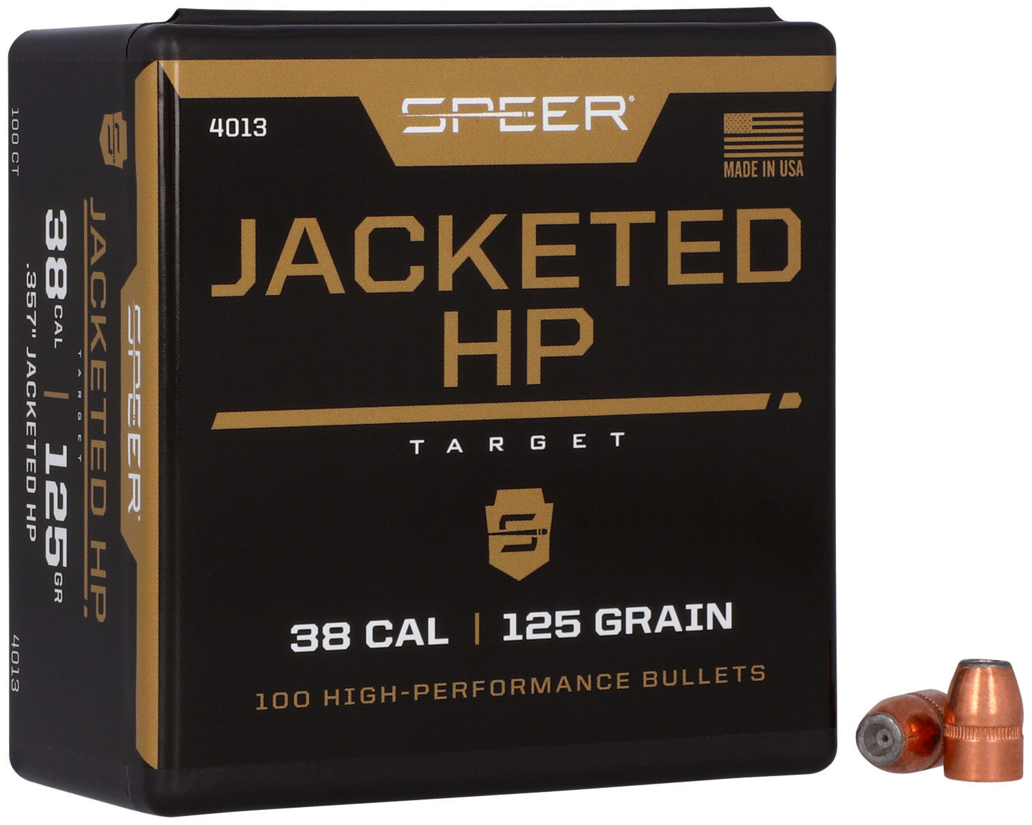 Speer 4013 Handgun  38Cal 125gr Jacketed Hollow Point 100 Per Box/5 Case