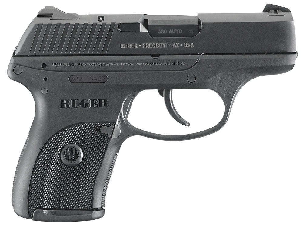 Ruger 3253 LC380 *CA Compliant 380 ACP 7+1 3.12" Black Steel Barrel, Black Oxide Serrated Steel Slide, Black Polymer Fra