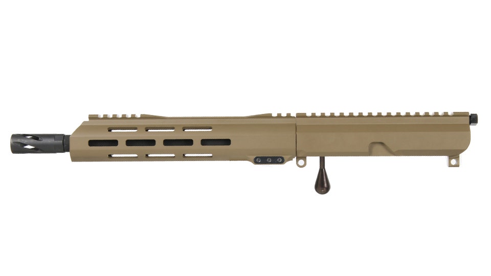 BC-15 .300 Blackout Flat Dark Earth Cerakote Bolt Action Style Complete Upper Assembly, 10.5" Parkerized Heavy Barrel, 1:8 Twist, 10" M-LOK Rail