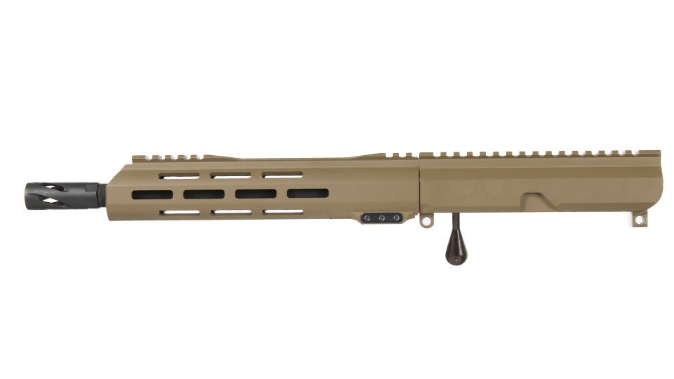 BC-15 .300 Blackout Flat Dark Earth Cerakote Bolt Action Style Complete Upper Assembly, 10.5" Parkerized Heavy Barrel, 1:8 Twist, Hammer Forged, Bufferless, 10" M-LOK Rail