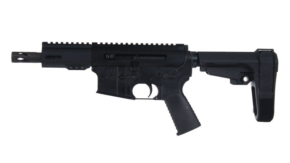 BC-15 .300 Blackout Left Side Charging Right Eject Complete Pistol, 4.5" Parkerized Heavy Barrel, 1:8 Twist, Hammer Forged, Micropistol Length Gas System, 4" M-LOK Rail, Brace