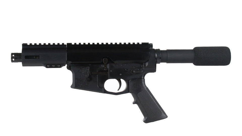 BC-15 5.56 NATO Side Charging Complete Pistol, 4.5" Parkerized Heavy Barrel, 1:7 Twist, Micropistol Length Gas System, 3.8" M-LOK Rail, Micro Flash Hider