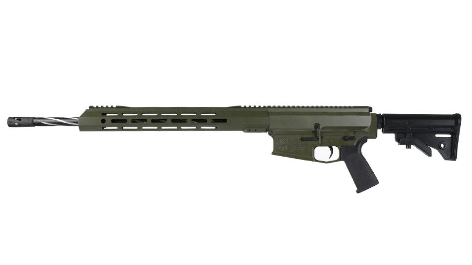 BC-10 .308 Right Side Charging Forged Rifle, 20" 416R SS Black Nitride Bear Claw Fluted Heavy Barrel, 1:10 Twist, Rifle Length Gas System, 15" MLOK Split Rail