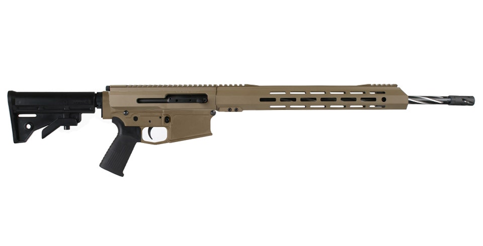 BC-10 .308 Right Side Charging Forged Rifle, 20" 416R SS Black Nitride Bear Claw Fluted Heavy Barrel, 1:10 Twist, Rifle Length Gas System, 15" MLOK Split Rail