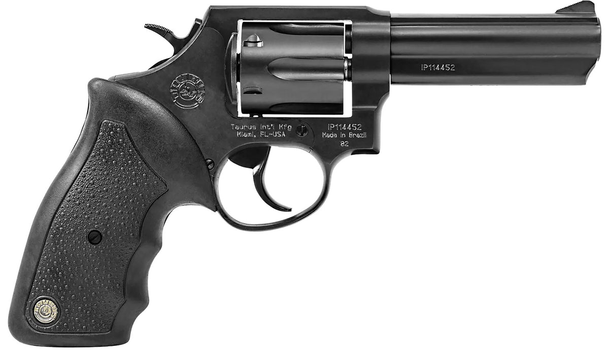 Taurus 2-820041 82  Medium 38 Special +P 6 Shot 4" Matte Black Oxide Alloy Steel Barrel, Cylinder & Frame, Black Finger 