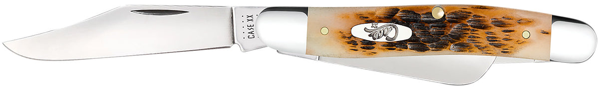 Case 00128 Stockman  Medium 2.92"/2.15"/1.90" Folding Clip/Sheepsfoot/Spey Plain Mirror Polished Tru-Sharp SS Blade/Peac