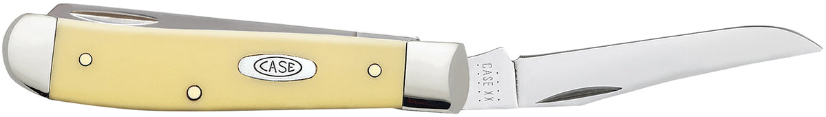 Case 00029 Trapper  Mini 2.70"/2.75" Folding Clip Point/Spey Plain Tumble Polish Chrome Vanadium Steel Blade/Smooth Yell