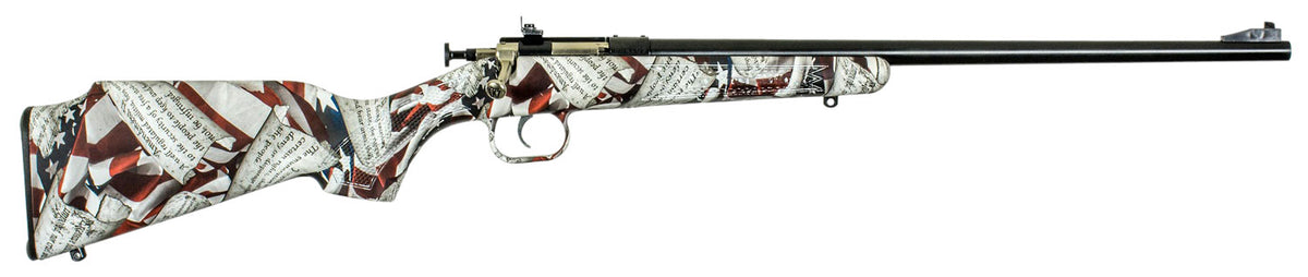 Crickett KSA2168 Youth  22 LR 1rd 16.12" Blued Barrel & Receiver, Fixed Front/Adjustable Rear Peep Sight, American Flag/