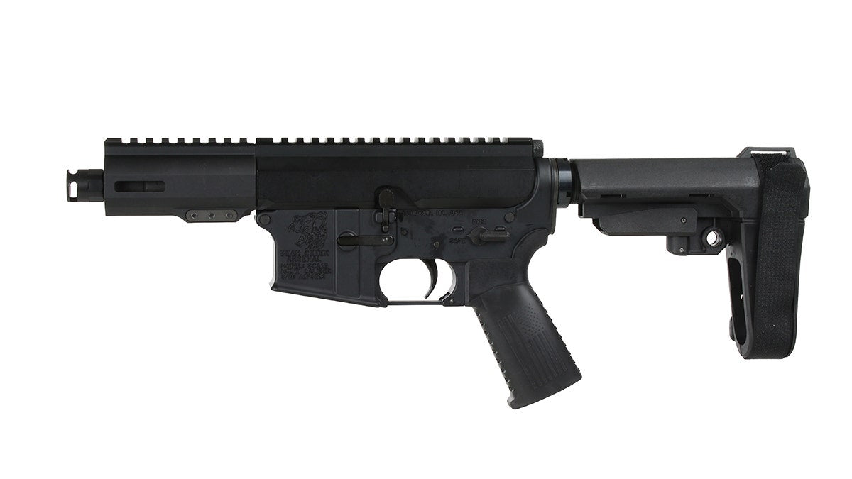 BC-15 | .338 ARC Right Side Charging Complete Pistol w/ Micro Flash Hider & Pistol Brace | 4.5" Parkerized Heavy Barrel | 1:8 Twist | Forged Lower | Micropistol Length Gas System | MLOK Split Rail