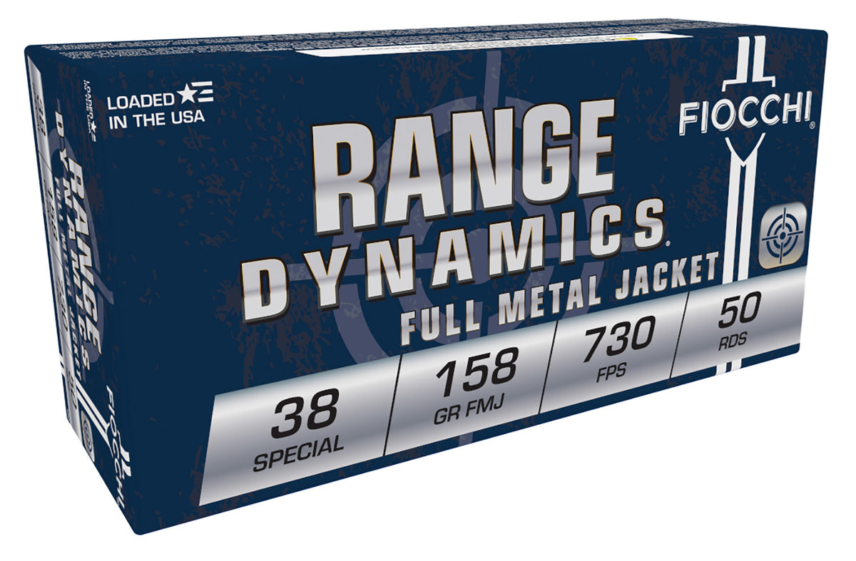 Fiocchi 38G Range Dynamics  38Special 158gr Full Metal Jacket 50 Per Box/20 Case