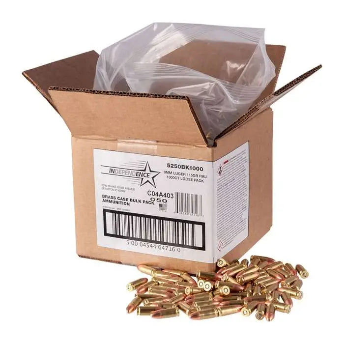 CCI INDEPENDENCE BRASS 9MM 115G FMJ 1000RD CASE