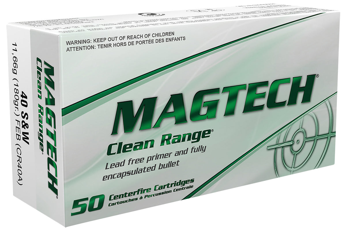 Magtech CR40A Clean Range  40S&W 180gr Fully Encapsulated Bullet Flat 50 Per Box/20 Case