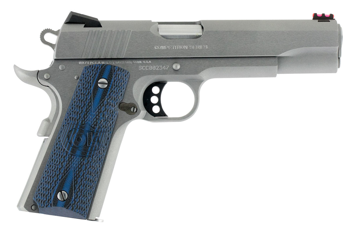 Colt Mfg O1070CCS Competition Government 45 ACP 8+1 5" Stainless National Match Barrel, Serrated Slide & Frame w/Beavert